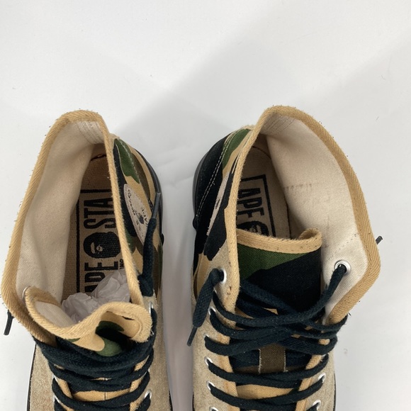 A Bathing Ape Canvas Chuck Taylor Style Canvas and Suede High Top - Size 101 - Picture 8 of 10